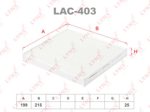 LYNXAUTO (LAC403) Фильтр салонный LYNXauto LAC-403