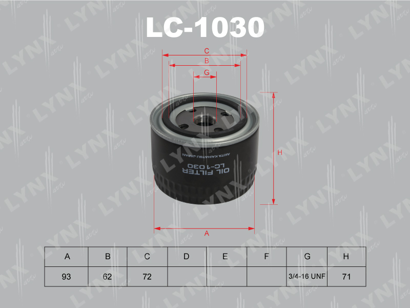 LYNXAUTO (LC1030) Фильтр масляный LADA 08-112/FORD SIERRA/SCORPIO 2.0-2.9 83-94