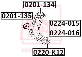 ASVA (0201134) Сайлентблок переднего рычага задний ASVA 0201-134
