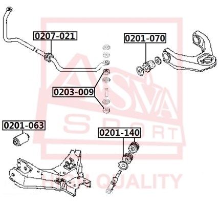 ASVA (0203009) ВТУЛКА РЕЗИНОВАЯ NISSAN/INFINITI 203009