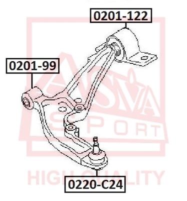 ASVA (0220C24) ОПОРА ШАРОВАЯ НИЖНЕГО РЫЧАГА ASVA 0220-C24
