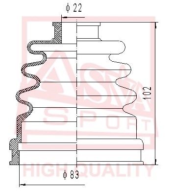 ASVA (ASBT116) Пыльник ШРУСа (КОМПЛЕКТ БЕЗ СМАЗКИ) NISSAN/INFINITI 200SX