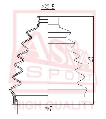 ASVA (ASBT163) ПЫЛЬНИК ШРУС (23.5x123x90)КОМПЛЕКТ 12 ASBT163