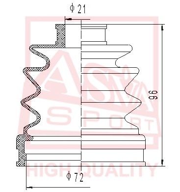 ASVA (ASBT2048) Пыльник ШРУСа (КОМПЛЕКТ БЕЗ СМАЗКИ) NISSAN/INFINITI PRIMERA P10