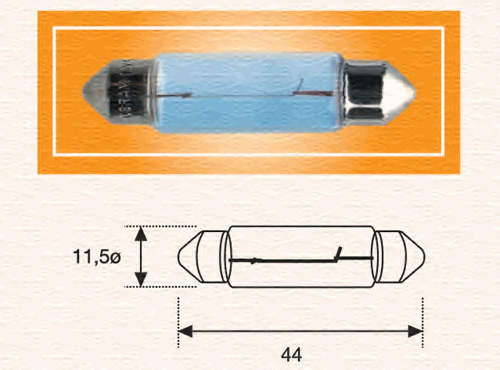 MAGNETI MARELLI (009461200000) Лампа накаливания C10W 12V Lon