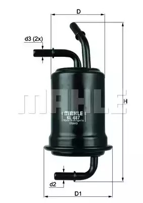 KNECHT (KL487) Фильтр топливный KIA SPECTRA(ИЖ)/SHUMA 1.5/2.0