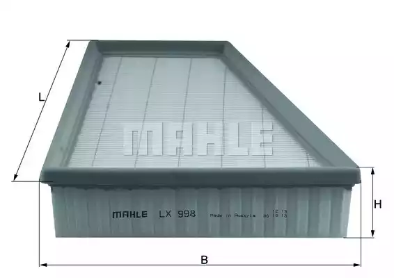 MAHLE (LX998) Фильтр воздушный SEAT: IBIZA V 08-, IBIZA V SPORTCOUPE 08-, SKODA: FABIA 07-, FABIA 99-, FABIA Combi 07-, FABIA Combi 00-, FABIA Praktik 02-, FABIA седан 00-, PRA