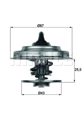 MAHLE (TX1883) Термостат MERCEDES-BENZ: ACTROS 96-02, ATEGO 98-04, AXOR 01-04, CITARO 98-, ECONIC 98-, LK/LN2 84-98, LP 63-84, MK 87-96, NG 73-96, O 301 85-87, O 305 67-7