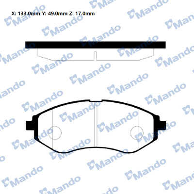 MANDO (MPD16) Колодки передние CHEVROLET AVEO 06->/KALOS 02- MANDO MPD16