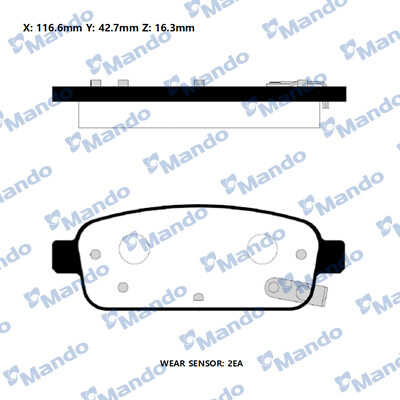 MANDO (MPD31) Колодки задние CHEVROLET Cruze 09- (R15) MANDO MPD31