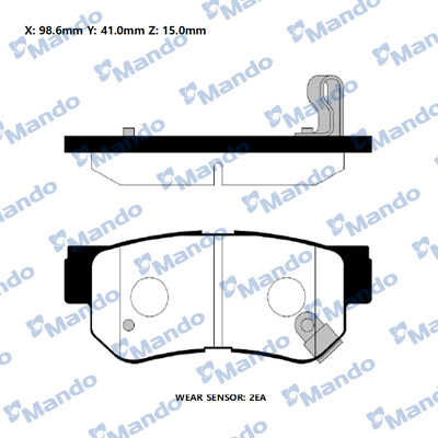 MANDO (MPH18) Колодки задние HYUNDAI Elantra/Tucson/KIA Magentis/Sportage II MANDO MPH18