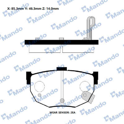 MANDO (MPH21) Колодки зад.HYUNDAI ELANTRA (XD) (-2006) (COUPE GK)(2006-2009)