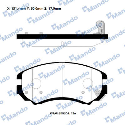 MANDO (MPH23) Колодки передние HYUNDAI TUCSON/SONATA/ELANTRA KIA SPORTAGE/MAGENTI MANDO MPH23
