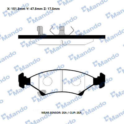 MANDO (MPK05) Колодки тормозные KIA Sephia (97-) передние (4шт.) MANDO