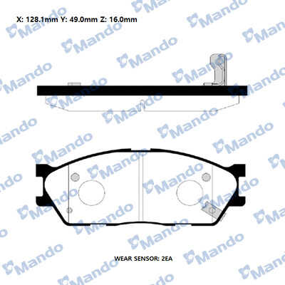 MANDO (MPK24) Колодки тормозные KIA Rio (02-),Spectra,Carens передние (4шт.) MANDO