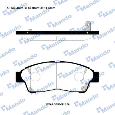 MANDO (MPT04) Колодки тормозные TOYOTA Corolla (92-01),Carina E (92-96),Rav 4 (94-95) передние (4шт.) MANDO