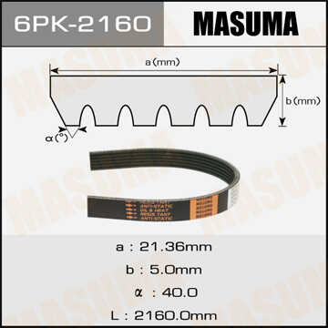 MASUMA (6PK2160) Ремень ручейковый