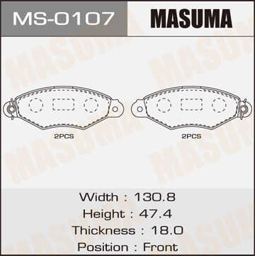 MASUMA (MS0107) Тормозные колодки дисковые RENAULT KANGOO