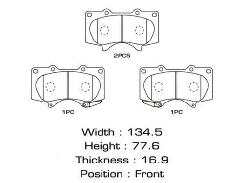 MASUMA (MS1482) колодки дисковые передние  Toyotaand Cruiser J12 4.0i3.0D 03>