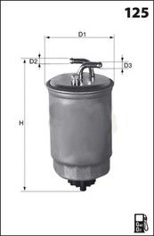 MECAFILTER (ELG5212) Фильтр топливный VW GOLF/JETTA 1.6D,TD 84-87 LT 2.4D