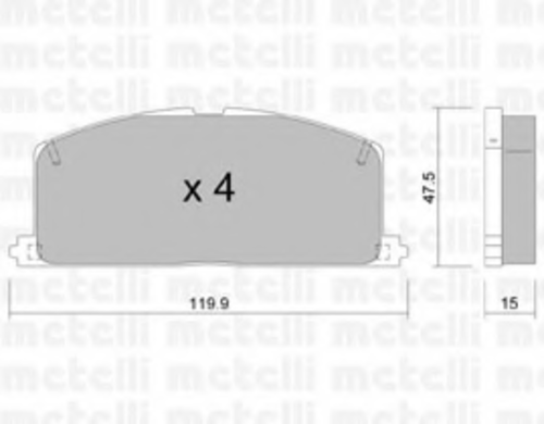 METELLI (2201080) Колодки тормозные TOYOTA CAMRY/CARINA/COROLLA 83-92 перед.