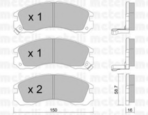 METELLI (2201340) Колодки тормозные MITSUBISHI OUTLANDER/PAJERO 00- перед.