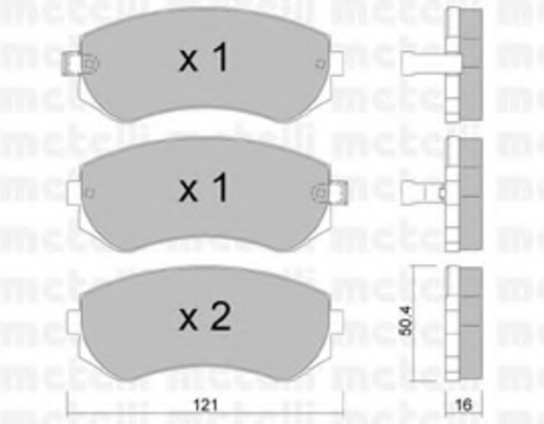METELLI (2203040) Колодки тормозные NISSAN ALMERA 95- перед.с датчиком