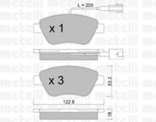 METELLI (2203210) Колодки тормозные