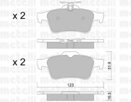 METELLI (2203371) К-т дисков. тормоз. колодок