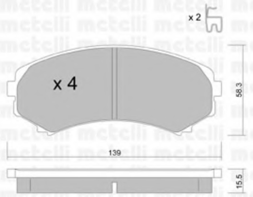 METELLI (2203990) Колодки тормозные MITSUBISHI PAJERO перед. LONG WAGON