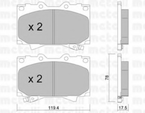 METELLI (2204520) Колодки тормозные TOYOTA LAND CRUISER 100 98- перед.