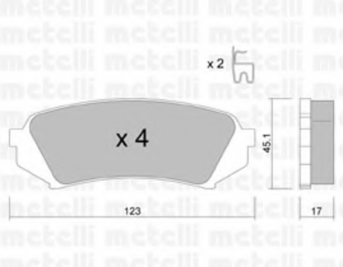 METELLI (2204530) К-т дисков. тормоз. колодок