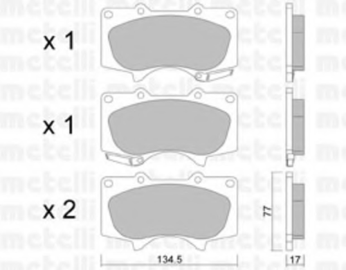 METELLI (2204540) Колодки тормозные TOYOTA LAND CRUISER 120 06- перед.