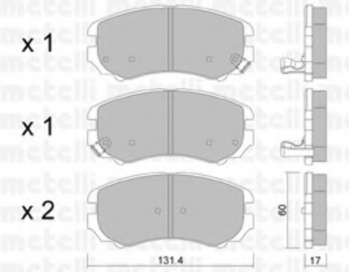METELLI (2205030) Колодки тормозные HYUN/KIA TUCSON/SPORTAGE 04- перед.