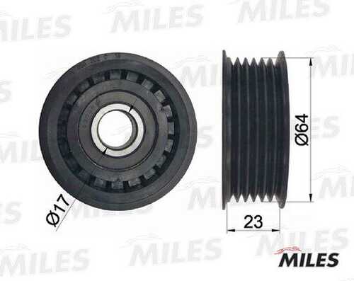 MILES (AG03002) Ролик ремня приводного AUDI A6/A8/MB W202/210/SPRINTER
