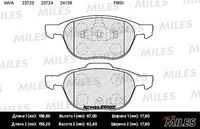 MILES (E100001) Колодки тормозные FORD FOCUS II 04-/III 10-/MAZDA 3 03-/VOLVO S40 04- передние