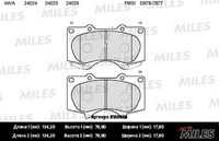 MILES (E100046) Колодки тормозные TOYOTA LC 120 /MITSUBISHI PAJERO 06> передние SemiMetallic