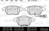 MILES (E100131) Колодки тормозные передние (с датчиком) (Смесь Semi-Metallic) (SKODA OCTAVIA (1Z_), FABIA II, VW PASSAT (36_, 3C_, 357)) (TRW GDB1550) E100131
