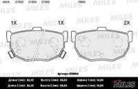 MILES (E110114) Колодки тормозные HYUNDAI ELANTRA 00-/LANTRA/KIA CERATO 04- задние SemiMetallic