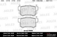 MILES (E110156) Колодки тормозные задние (без датчика) (Смесь Semi-Metallic) HONDA ACCORD 90-/CIVIC 97-/CR-V II/FR-V/PRELUDE 92-00 (TRW GDB3175) E110156