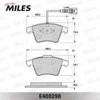 MILES (E400298) Колодки тормозные передние (с датчиком) (Смесь Low-Metallic) (VW TOUAREG R16 03) (TRW GDB1651) E400298