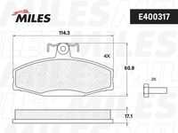 MILES (E400317) Колодки тормозные передние SKODA FELICIA 94-01 ( Смесь Low-Metallic  ISO 9001 ).