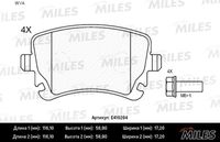 MILES (E410264) Колодки тормозные задние (без датчика + болты) (Смесь Low-Metallic) (AUDI A4/A6/A8/VW MULTIVAN/T5/PHAETON) (TRW GDB1516) E410264