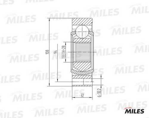 MILES (GA10040) ШРУС КПП AUDI 80/90/100/A4/A6/VW PASSAT 