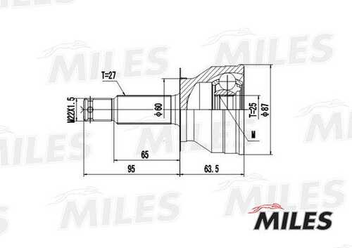 MILES (GA20172) ШРУС HYUNDAI SONATA 2.0 98-04 нар.