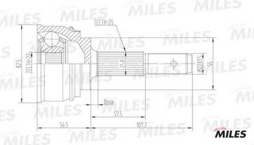 MILES (GA20282) ШРУС NISSAN ALMERA N15/SUNNY N14 1.4-2.0D 90-00 нар.
