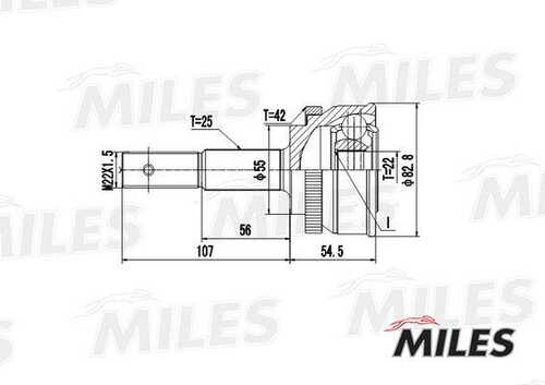 MILES (GA20291) ШРУС NISSAN ALMERA N15/SUNNY N14 1.4-2.0D 90-00 нар. +ABS