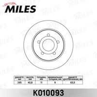 MILES (K010093) Диск тормозной FORD FOCUS II 04>/C-MAX 1.6/1.8/2.0/2.0D 04> задний