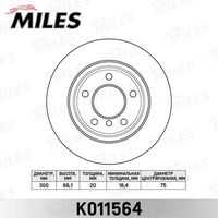MILES (K011564) Диск тормозной BMW 1 E81/E87/3 E90/91 1.6-3.0 05- задний вент. D=300мм.