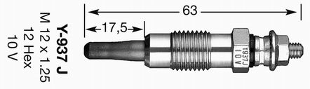 NGK (7503) Свеча накаливания Y-937J DP5 7503